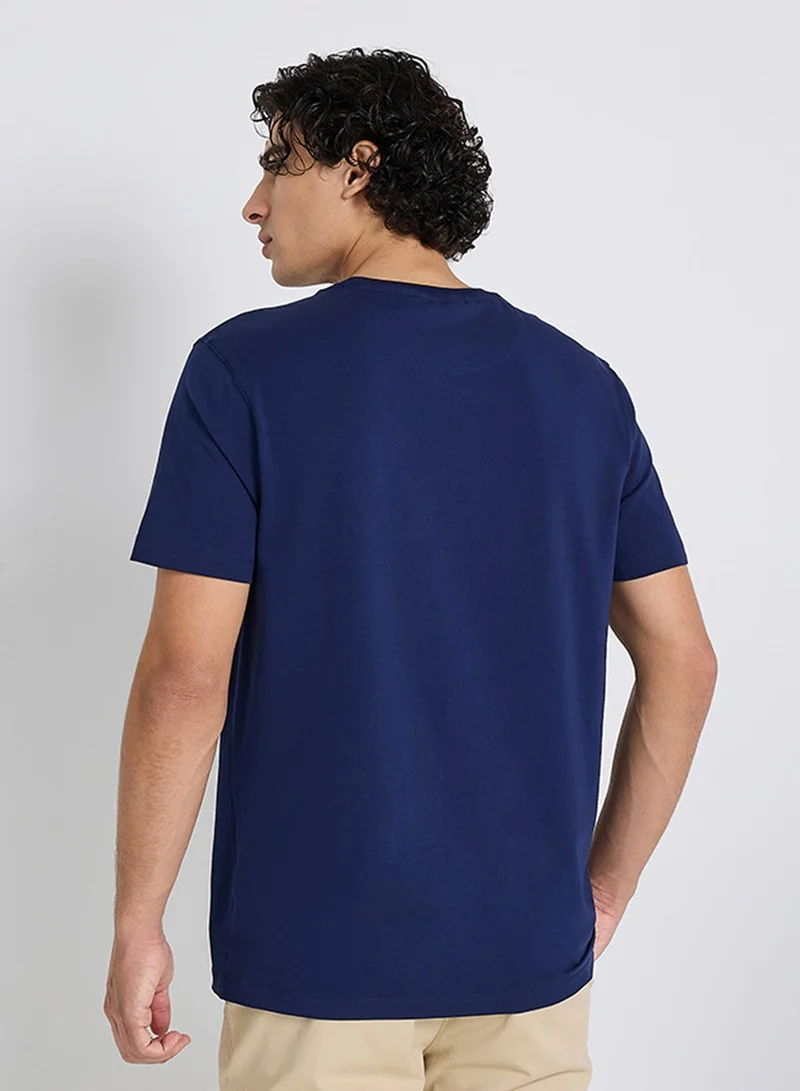 Ben Sherman Spandex Logo Embroidered Crew Neck T-Shirt